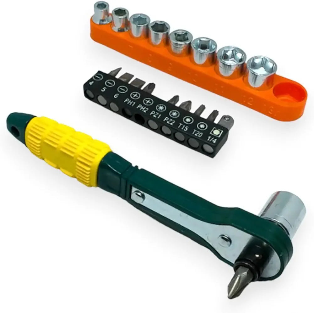 Tool Kit 18 in 1  Spanner 9 Socket Set and 9 Different Screw Opener