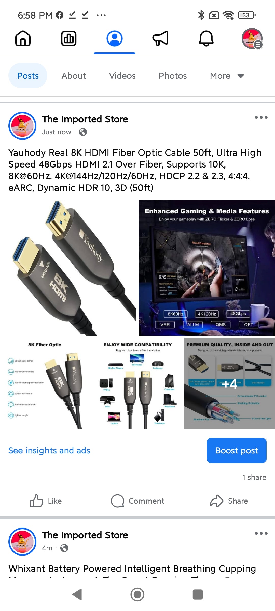 Yauhody Real 8K HDMI Fiber Optic Cable 50ft, Ultra High Speed 48Gbps HDMI 2.1 Over Fiber, Supports 10K, 8K@60Hz, 4K@144Hz/120Hz/60Hz, HDCP 2.2 & 2.3, 4:4:4, eARC, Dynamic HDR 10, 3D (50ft)