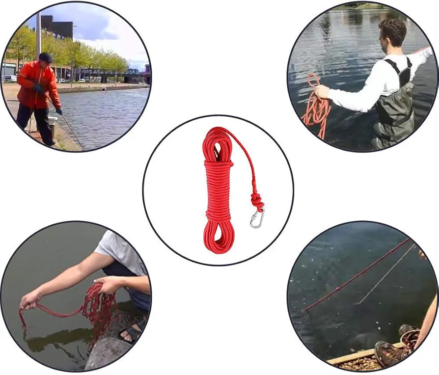 300KG Pull Force Double Sided Complete Fishing Magnet Kit for Magnet Fishing - Includes 20M Rope with Carabiner, Gloves, Threadlocker for Retrieving Items in River, Lake, Beach, Lawn