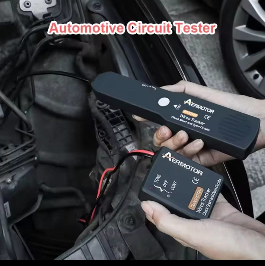 Circuit tester Detect intermittent circuit issues by flexing wires and listening for tone changes on the receiver