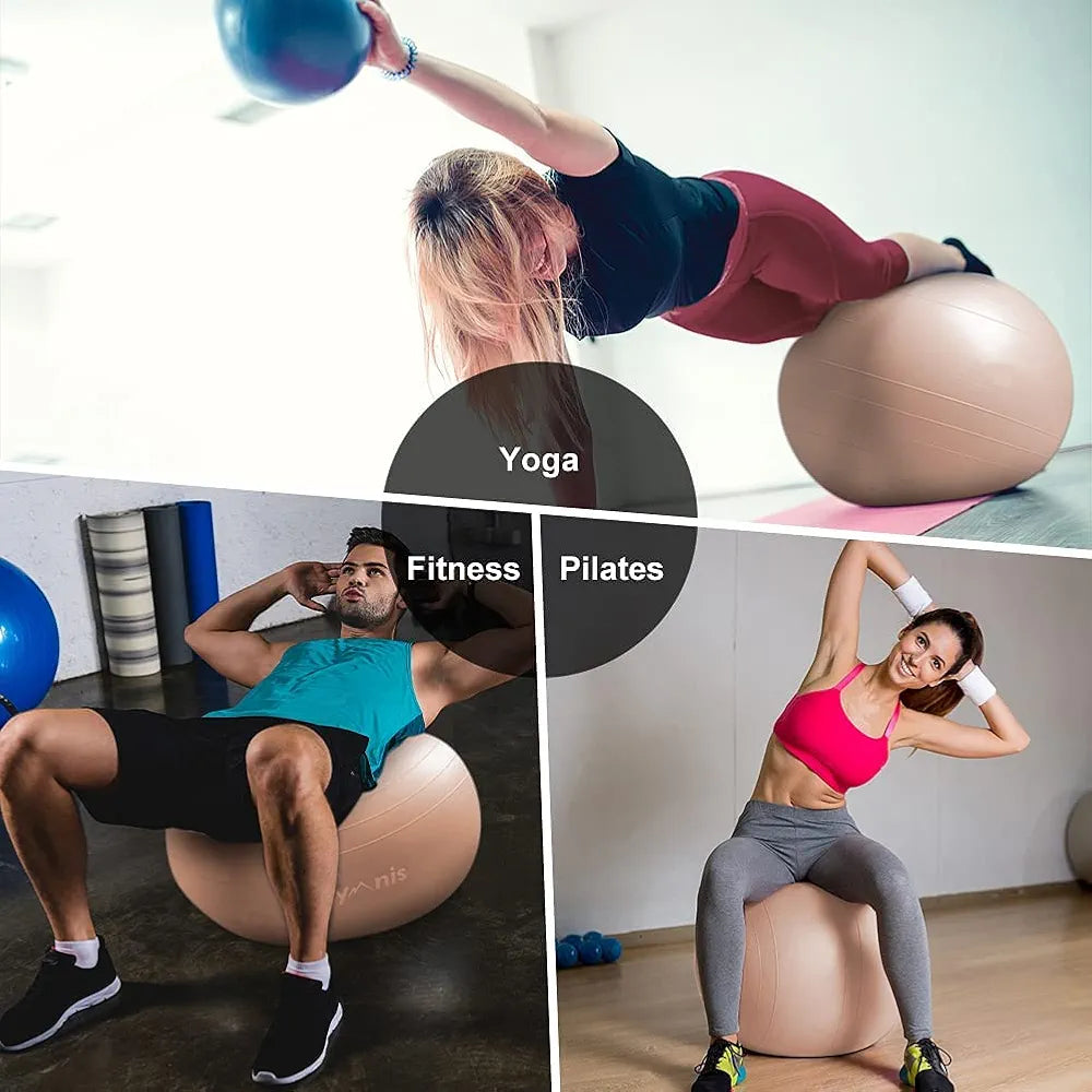 Exercise Ball Yoga Ball Anti-Burst Balance Ball for Yoga, Birthing, Fitness, Stability, Core Exercise, Slip Resistant Exercise Ball Workout Ball Swiss Ball with Quick Pump, 75cm