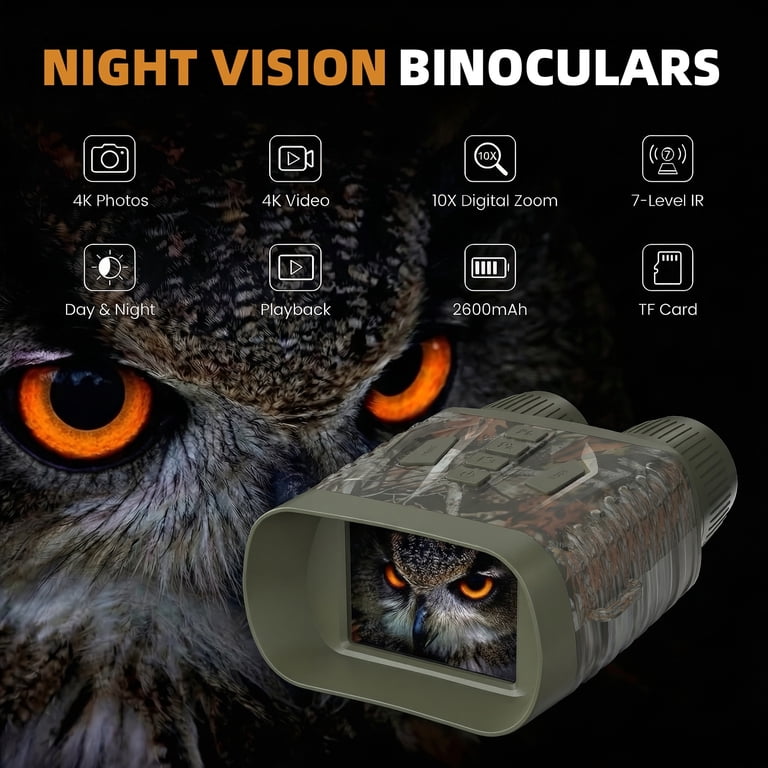 Night Vision 4k Goggles 2624Ft/800M Range
