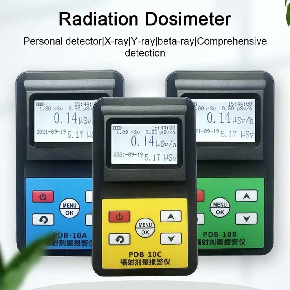 Portable Nuclear Radiation Detector Personals Geiger Counter X-Ray Beam Detection Tool Practical Radioactive Tester for Household Sound Light Vibration Alarm