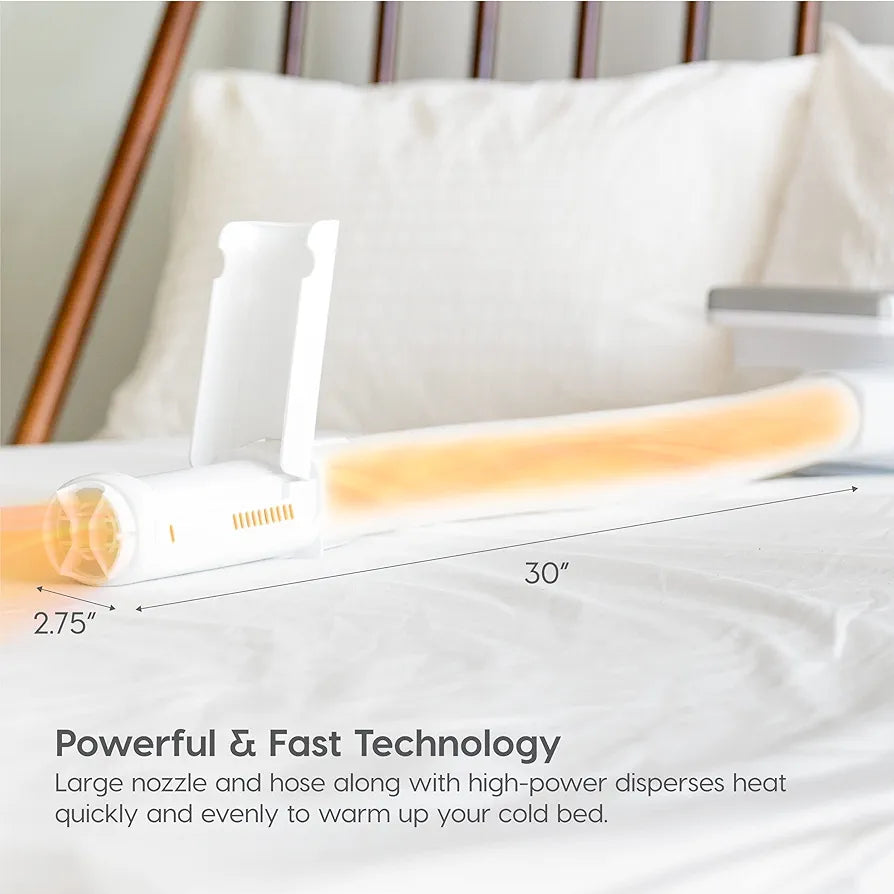 IRIS USA BLW-H1, Portable Blanket Warmer for Warming Bed and Couch, with Shoe Dryer Attachment, High-Power Extendable Single Nozzle-White