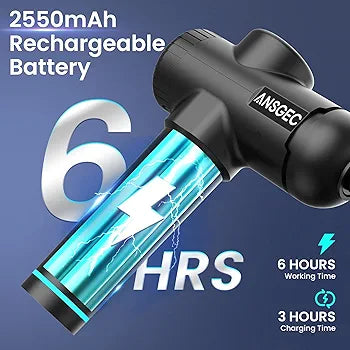 Massage Gun, ANSGEC Deep Tissue 30 Speeds Powerful Muscle Massage Gun Electric Handheld Massagers, Percussion Massager for Muscle, Back, Neck, Body Relief