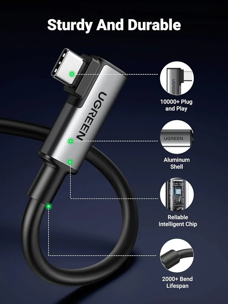UGREEN Link Cable Compatible with Oculus Quest 2/ Pico 4 and PC/Steam VR, 16FT VR Link Headset Cable with High-Speed Transfer and Fast Charging, USB 3.0 USB C to C Cable for VR Headset and Gaming