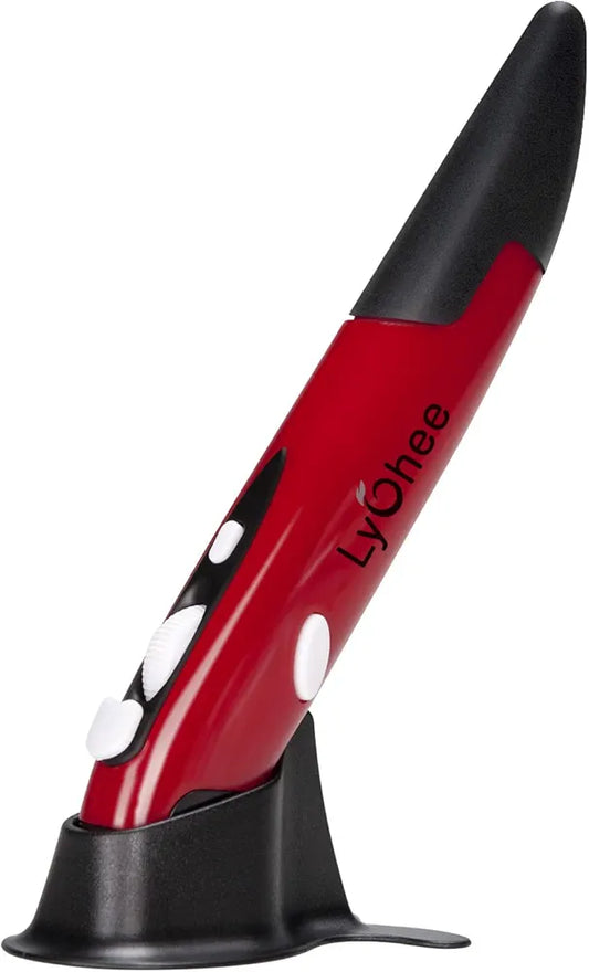 lychee Wireless Optical Pocket Pen Mouse, 2.4GHZ USB Wireless Optical Pen Mouse 800/1200/1600 DPI Adjustable Handwriting Mini Mice for PC Laptop Notebook Computer Mac (Red