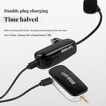 UHF Wireless Saxophone Microphone System Clip on Musical Instrument Wireless Receiver Transmitter for Saxophone Trumpet