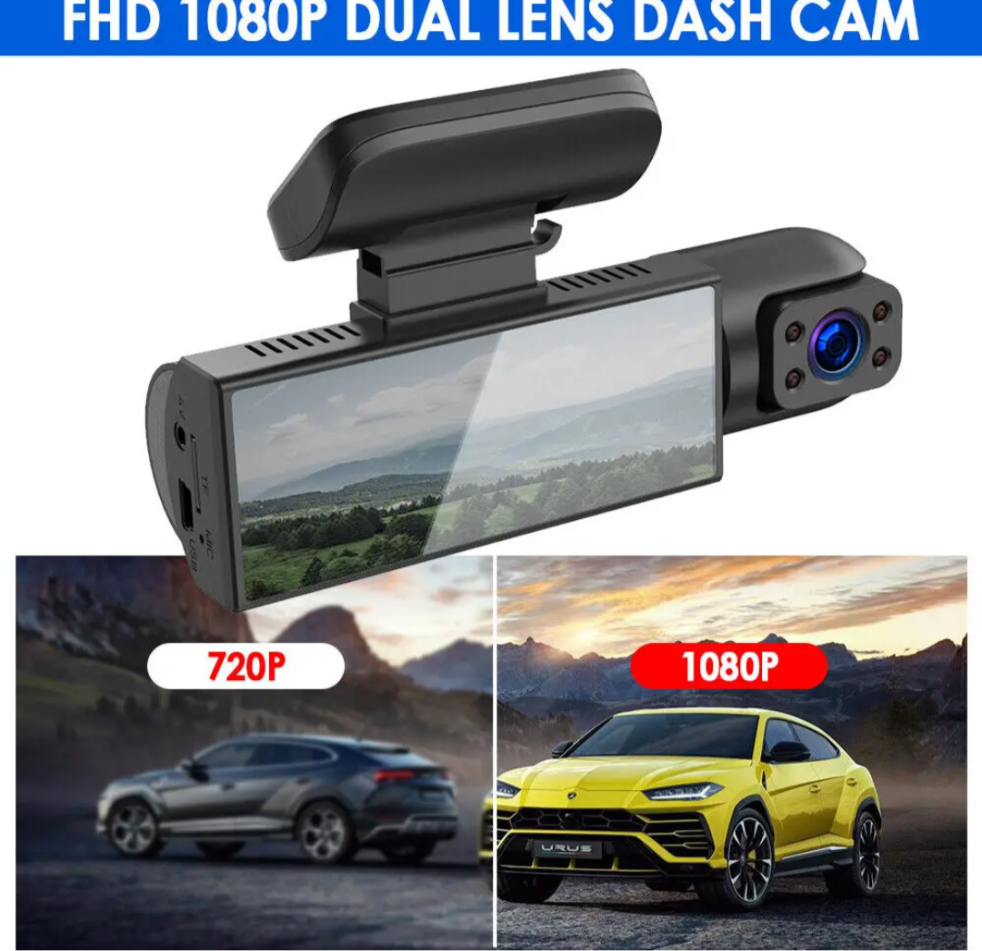 Dash Cam 1080P + Backup Camera
Automatic Loop Recording