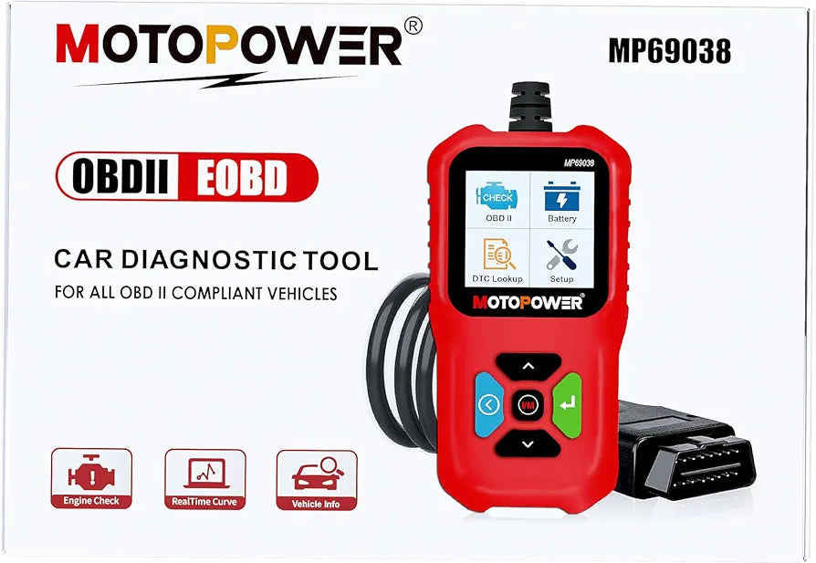 MOTOPOWER MP69038 Car OBD2 Scanner Code Reader Engine Fault Code Reader Scanner CAN Diagnostic Scan Tool - Elite Edition