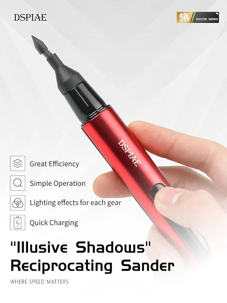 Electric Reciprocating Sander – Precision Multi-Speed Sanding Tool with Fine Sandpaper for Crafts, Miniatures, Jewelry, Woodworking, Resin Kits, Model Automotive Detailing, DIY & Hobbyists