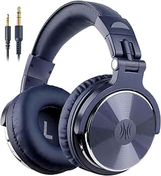 OneOdio Wired Over Ear Headphones Hi-Res Studio Monitor & Mixing DJ Stereo Headsets with 50mm Drivers and 1/4 to 3.5mm Jack for AMP Computer Recording Podcast Keyboard Guitar Laptop - Black