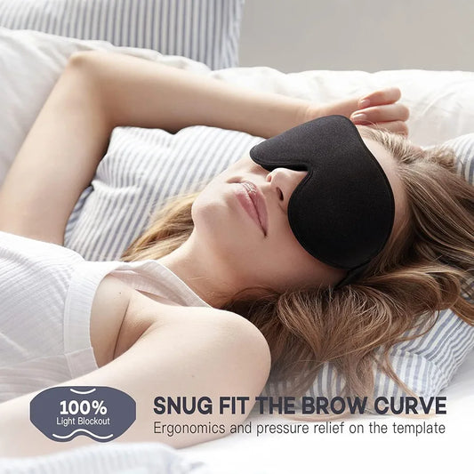 3D Sleep Eye Mask with 12mm Recessed Eye Sockets, Breathable Comfortable Soft Milk Ice Silk Sleeping Mask for Traveling Napping All Night Sleeping Yoga