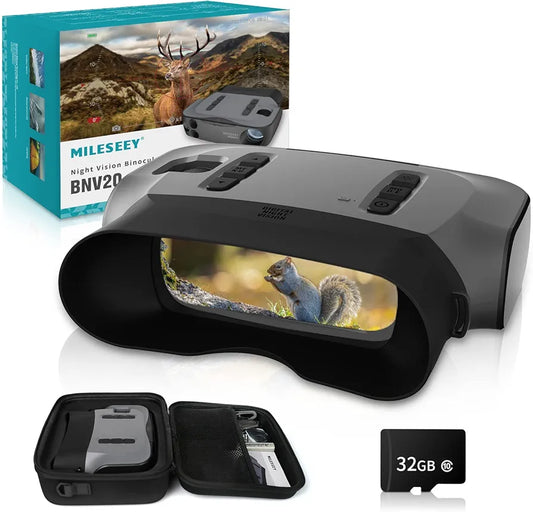 MiLESEEY Night Vision Binoculars, Infrared Digital Night Vision, 4.5” LCD, 200m Viewing, Rechargeable, Photo/Video Record, Tripod Support, 32GB