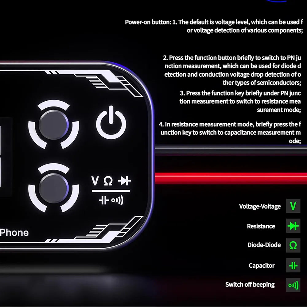 Tripled Screen Digital Multimeter with Voltages Capacitance Resistance Measurement