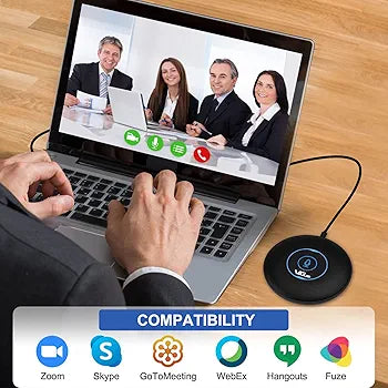 VeGue USB Conference Microphone, 360°Omnidirectional Computer laptop PC Mic with Mute Button, Plug & Play Compatible with Mac OS Windows for Zoom Meetings, Video Conference, Online Class, Skype, VD60