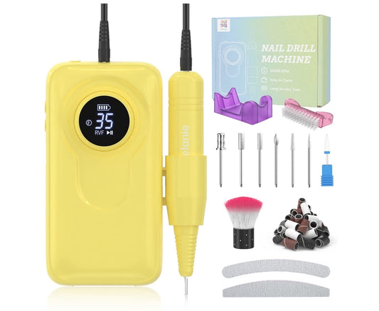 Delanie Electric Nail Drill 35000 RPM, Rechargeable Electric Nail File Portable E-File Nail Drill Machine for Acrylic Nails , Gel Nails & Cuticle, Manicure & Pedicure, Matar-220