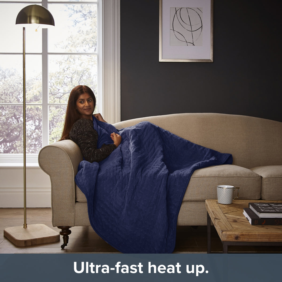 Silentnight Comfort Control Electric Heated Throw - Navy