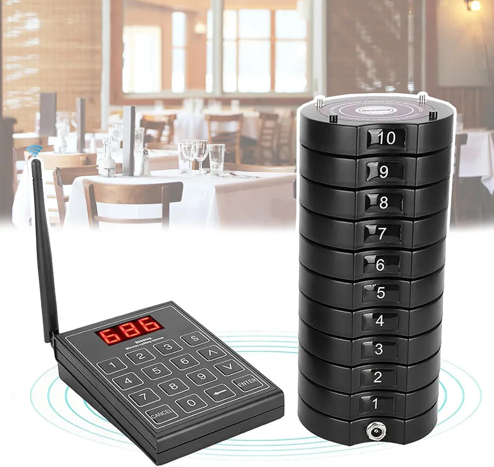 Restaurant Pager Wireless Calling 999 Channel Calling Keypad