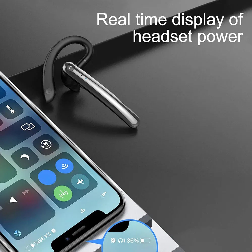 Wireless Earphones Earbuds Bluetooth Headset,F990-compatible Earphone Ear Hook ENC Noise Reduction Dual Microphone Smart Vocal Wireless for Business - Black