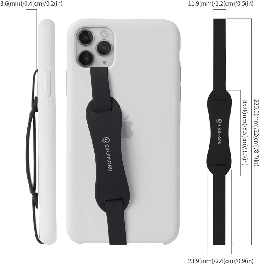 Sinjimoru Universal Silicone Phone Grip Holder, As Cell Phone Stand, With Elastic Phone Finger Strap For Android/Iphone Case.