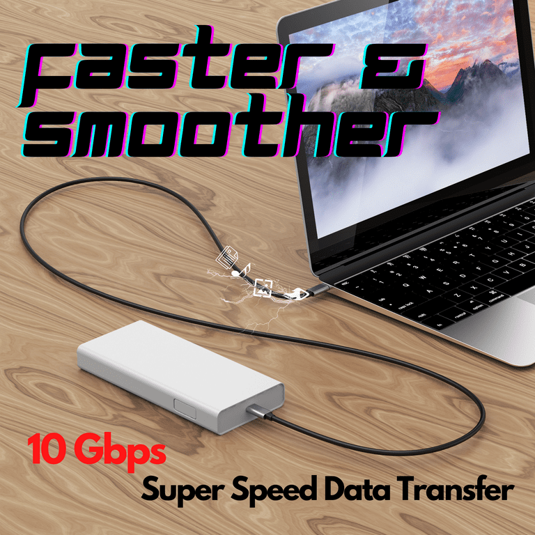 USB C Cable [3.3FT], 100W USB C Monitor Cable for, MacBook, iPhone 16, Studio Display, Monitor, SSD 10GPS