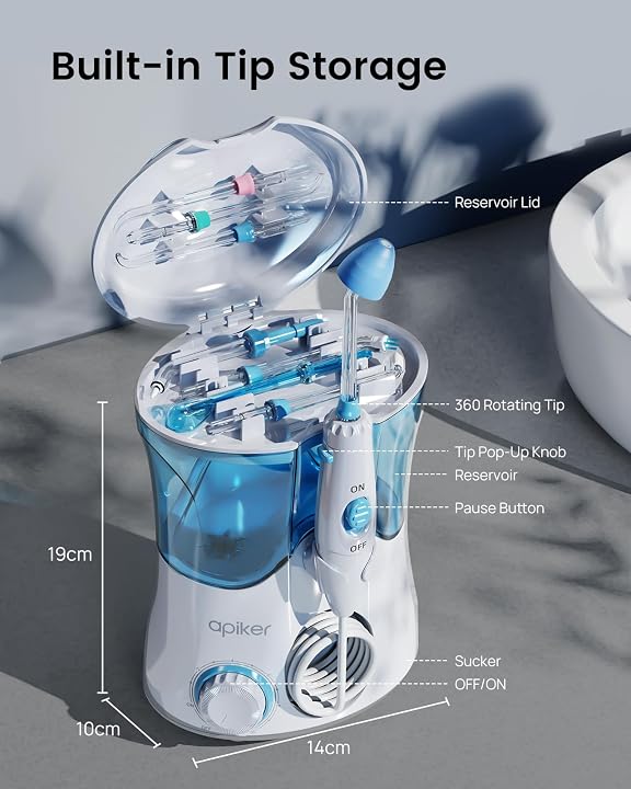 Apiker Water Flosser Electric Oral Irrigator for Dental Plaque Removal