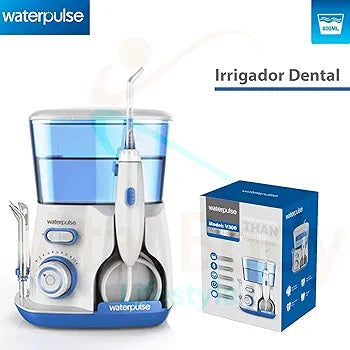 V300 Water Flosser with 5 Tips and Advanced Pressure Control System with 10 Settings, Dental Plaque Removal irrigator, White