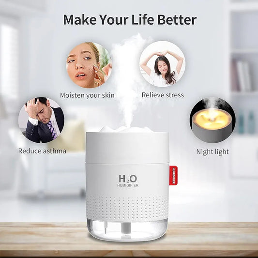 Humidifiers, Snow Mountain Cool Mist Humidifiers, 2 Spray Modes Air Humidifier for Bedroom, With Warm Night Light Mode, Smart Humidifiers, Automatic Shut Off