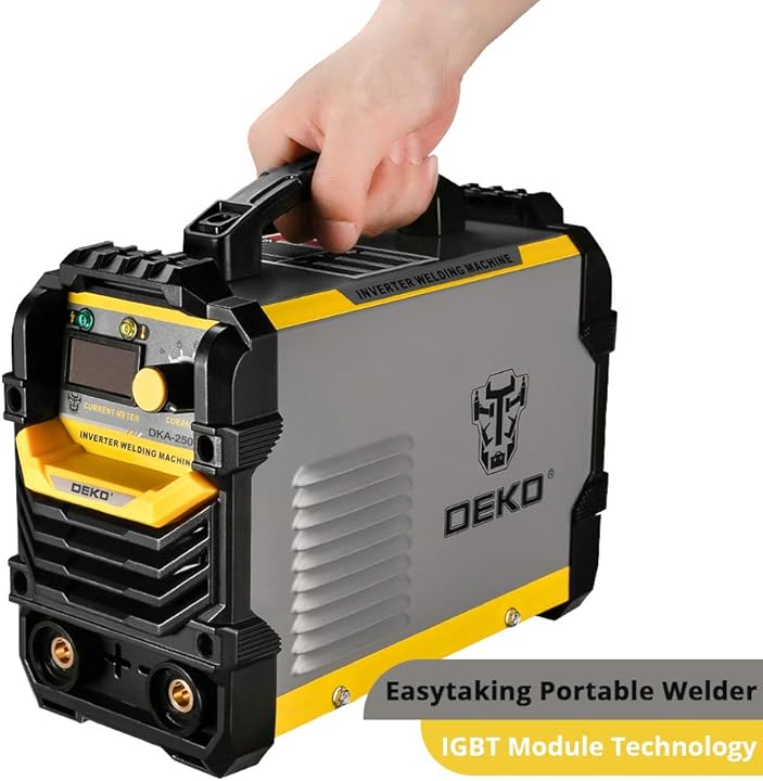 DEKOPRO 220V MMA Welder, ARC Welder Machine Electrode Holder,Work Clamp, Input Power Adapter Cable (200AE)