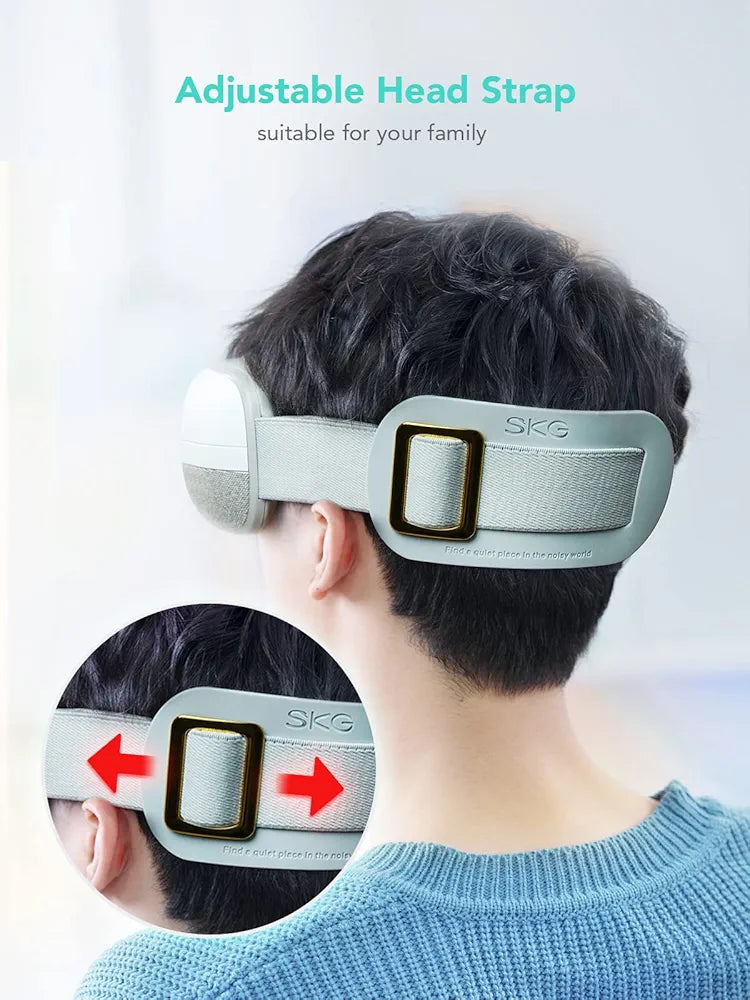 SKG E3 Eye Massager with Heat, A Rechargeable 5-Mode Device for Migraines and Dry Eyes, Featuring Bluetooth Music, an Ideal Relaxation Gift for Both Men and Women