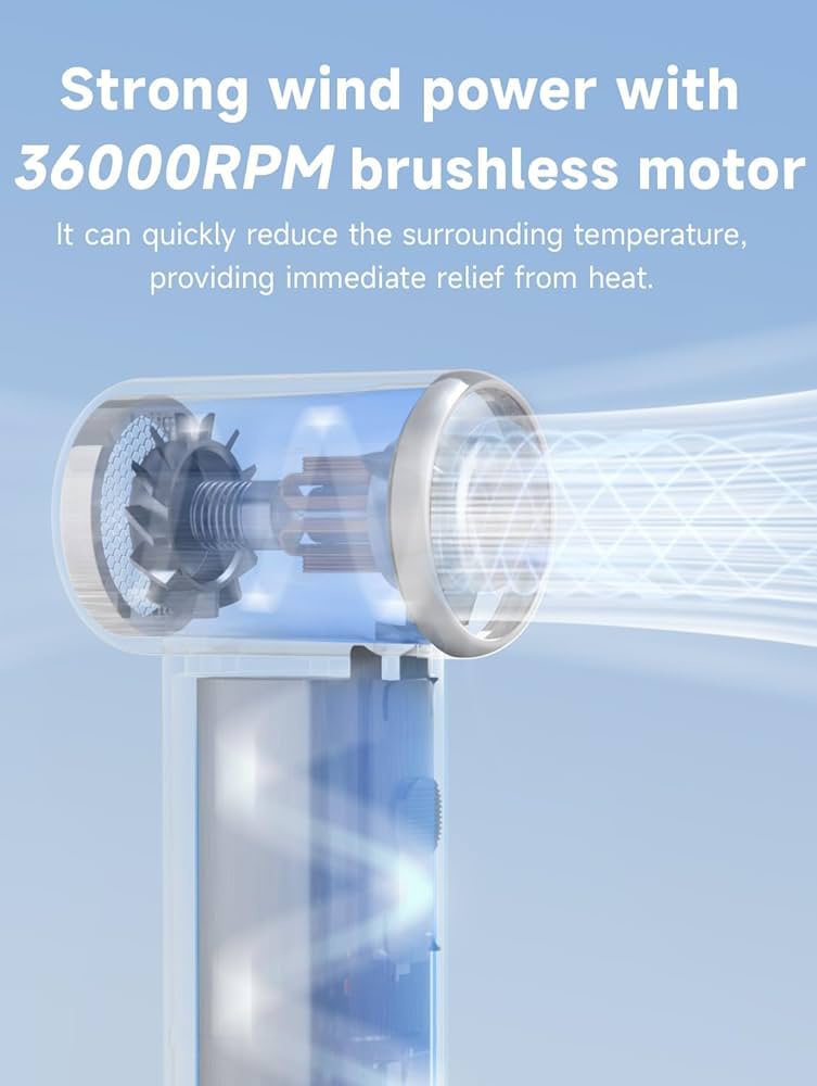 KiCA JetFan KC1 Compressed Air Blower, 36000 RPM Electric Air Can for Computer Keyboard Cleaning, Hair Drying, Recharging Battery, 10W Fast Charging - Green