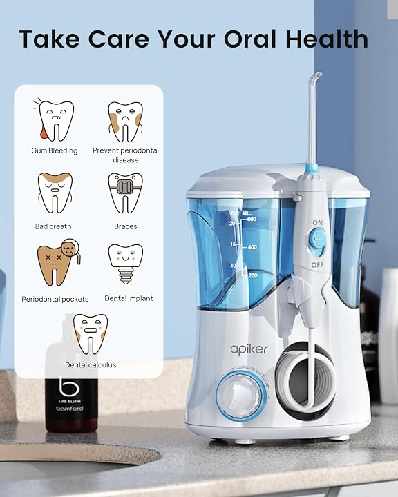 Apiker Water Flosser Electric Oral Irrigator for Dental Plaque Removal