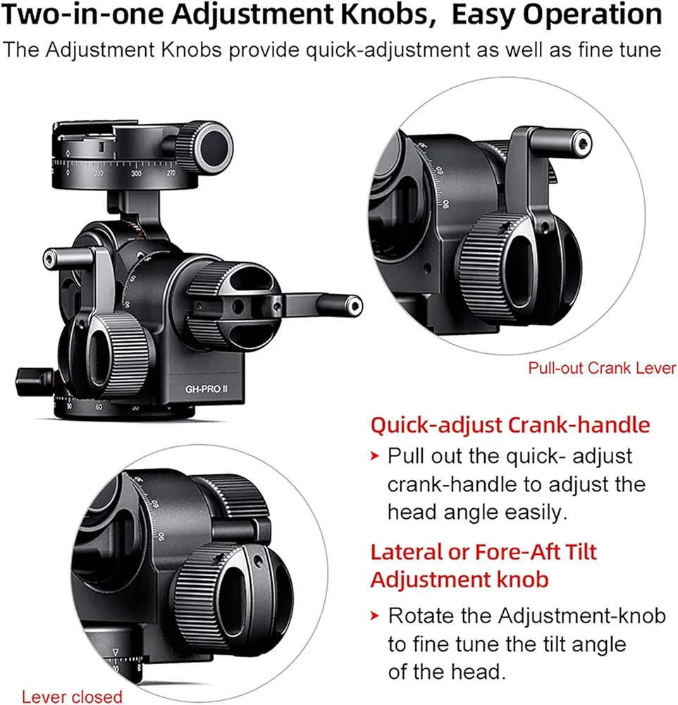 SUNWAYFOTO Geared Head GH-Pro II Tripod Head