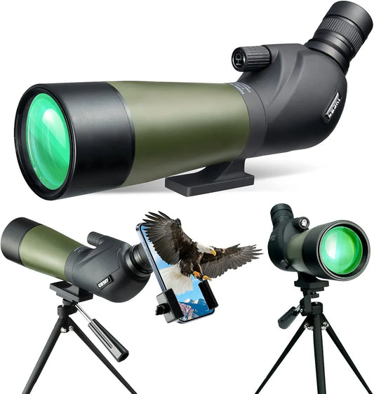 Gosky 20-60 x 80 Porro Prism Spotting Scope - Waterproof Spotting Scope for Bird Watching, Target Shooting, Archery, Outdoor Activities - with Tripod and Digiscope Adapter