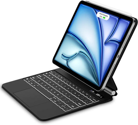 Magnetic Keyboard A1925/A1890 for iPad Air 11-inch (M2) 2024 & iPad Pro 11 inch (4th/3rd/2nd/1st) Gen 2022,iPad Air 5th/4th Gen 10.9",Click-Anywhere Trackpad with 7 Color Backlit Floating Keyboard-Black