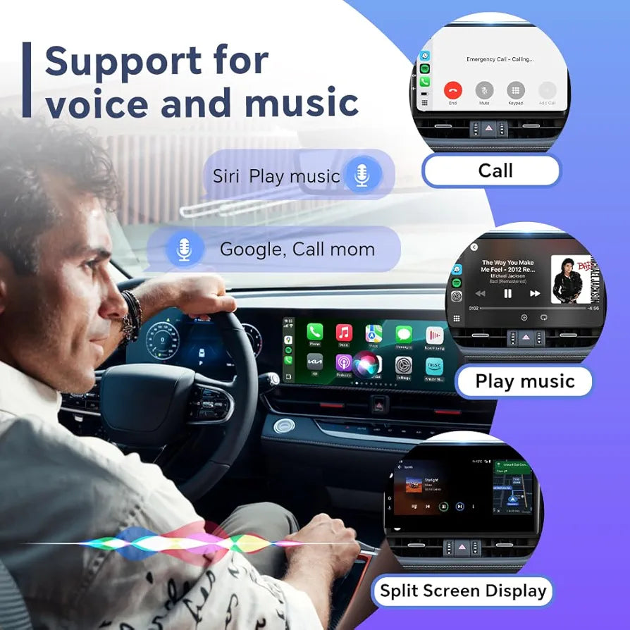CarlinKit 5.0 Wireless CarPlay Adapter Converts Wired CarPlay to W ireless/Wired Android Auto to W ireless