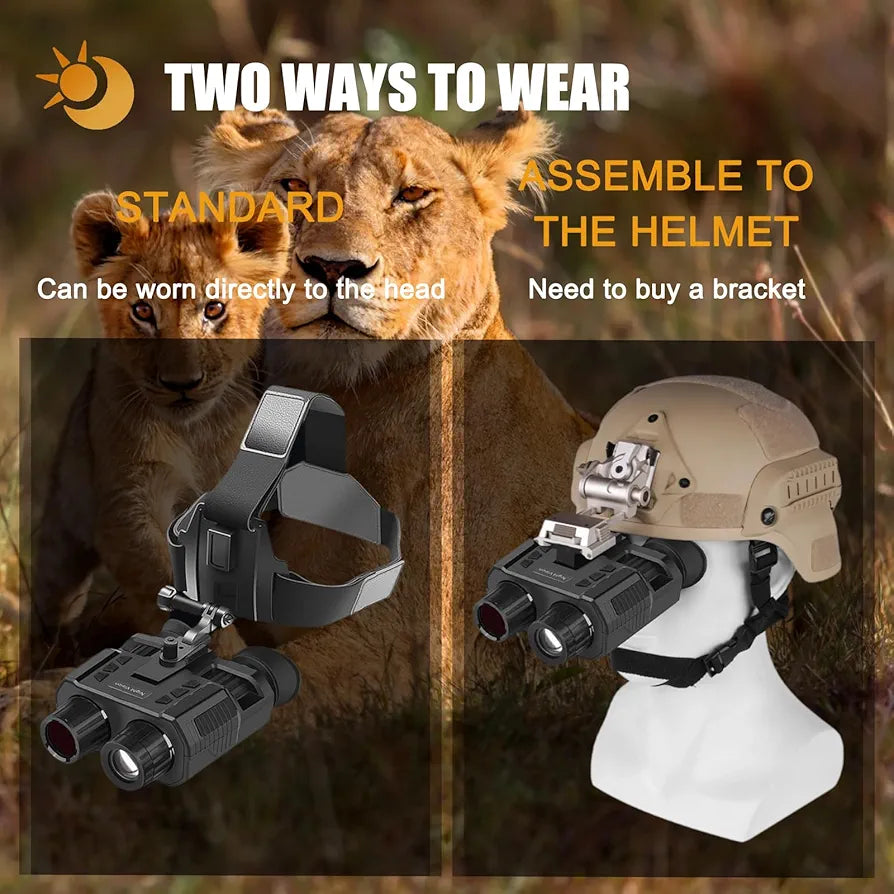 NV8000 Night Vision Goggles for Adults, 3D Head Mounted Night Vision Binoculars 8X Digital Zoom FHD Hands Free Nightvision Goggles for Helmet