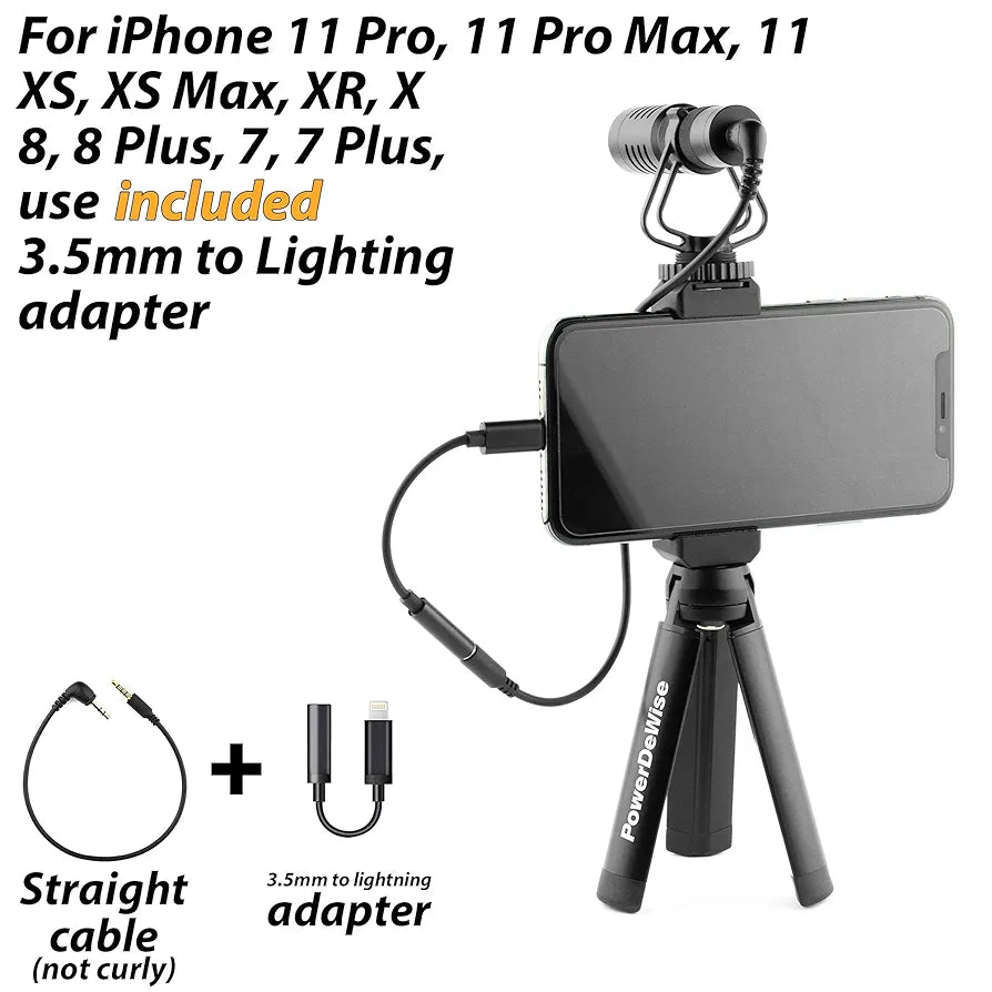 PowerDeWise Wireless Lavalier Microphone Video Mic kit for smartphone & DASLR