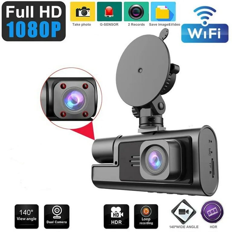 Dash Cam WiFi FHD 1080P Car Camera, Front and Inside Dash Camera for Cars, 1080P Front Dash Cam, Mini Dashcams with Night Vision, 24 Hours Parking Mode, WDR, Loop Recording, G-Sensor, APP
