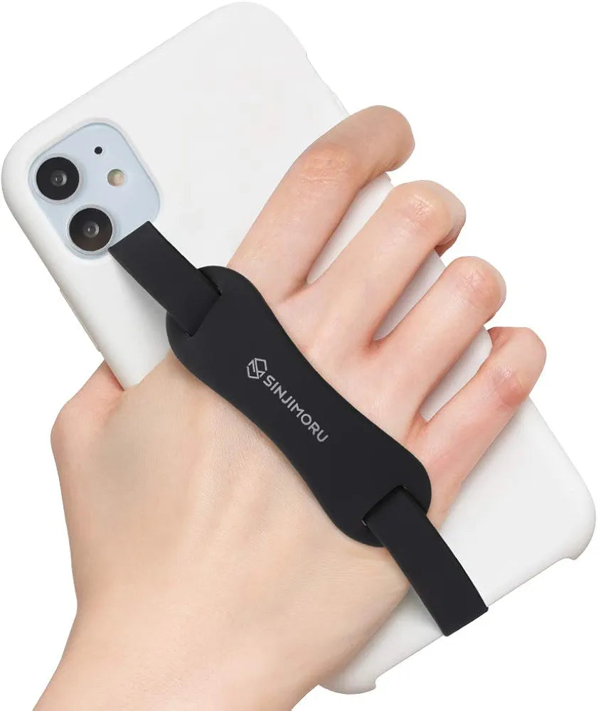 Sinjimoru Universal Silicone Phone Grip Holder, As Cell Phone Stand, With Elastic Phone Finger Strap For Android/Iphone Case.
