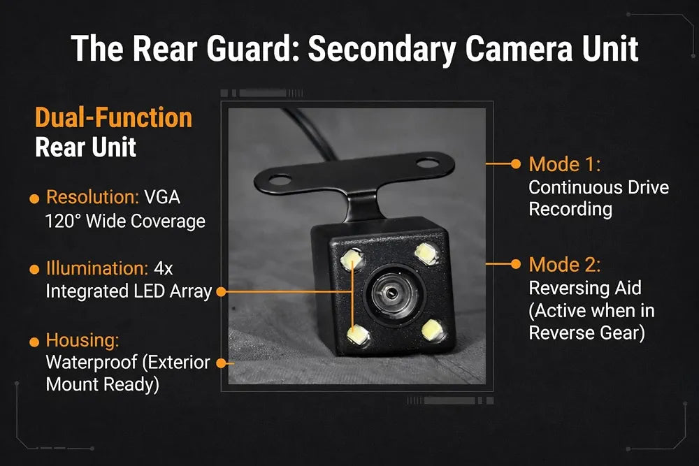 Triple Dash Camera Front, Cabin & Rear 170° Ultra Wide Angle  Night Vision