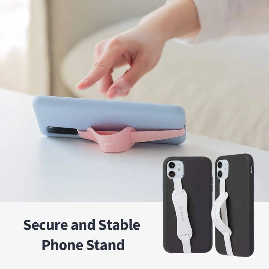 Sinjimoru Universal Silicone Phone Grip Holder, As Cell Phone Stand, With Elastic Phone Finger Strap For Android/Iphone Case.