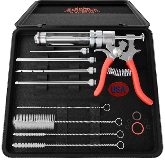 SpitJack The Magnum Meat Injector Gun - Complete Kit with Case
Made in USA