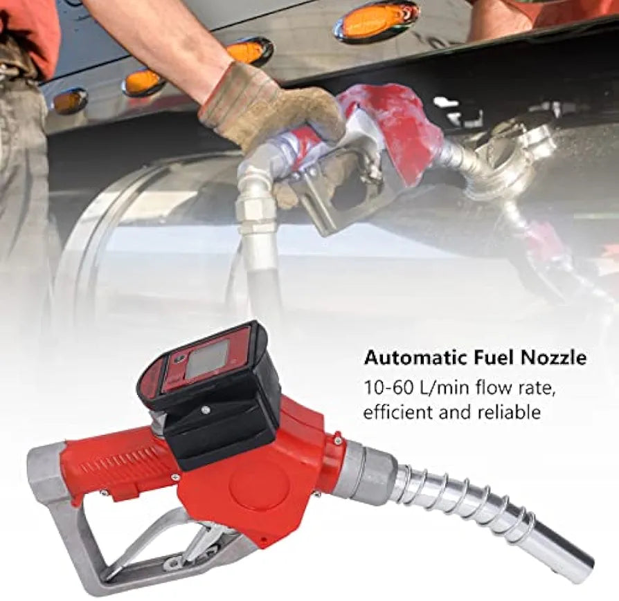 Automatic Fuel Nozzle, Aluminum Alloy, Model K28, with Digital Meter, Auto Shut Off, 3-Position Locking, for Kerosene and Petrol
