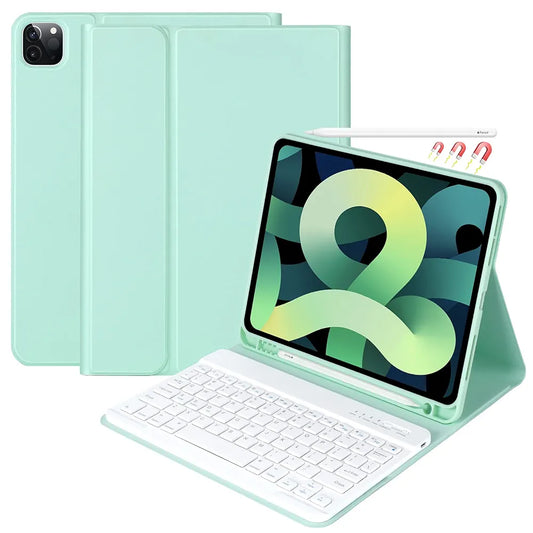 Keyboard Case for iPad Air 11 inch (M3 2025 / M2 2024) & iPad Pro 11 inch (4th/3rd/2nd/1st) Gen - Magnetic Detachable Bluetooth Keyboard with Pencil Holder for 10.9" iPad Air 4th/5th Gen (Green)