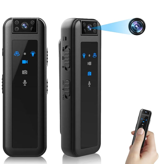 Wearable Body Camera, Mini Video Recorder with Night Vision, 1080P 180° Rotatable Lens Portable Video Camera for Walking Riding Outdoor Home