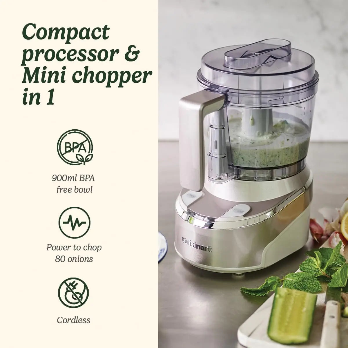 Cuisinart Cordless Prep Pro Chopper Compact Food Processor