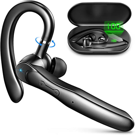 Bluetooth Headset Wireless Bluetooth Earpiece 5.3 Clear Call with 2 ENC Microphone, 80Hrs Ultra Long Playtime Hands-Free Earbuds for Driving Compatible for IOS/Android