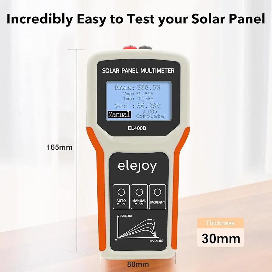 Solar Panel Tester 400W - MPPT Photovoltaic Multimeter & Watt Meter ...